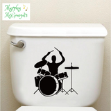 Drum Set Music Vinyl Wall Sticker - Waterproof Home Decor Decal