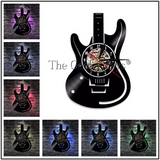 Vinyl Record Backlit Guitar Clock - Electric Guitar