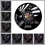 Vinyl Record Backlit Wall Clocks - 11 Jazz & Sax Designs!