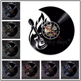 Vinyl Record Backlit Guitar Clocks - Rockin' or Mello - 6 More Designs!