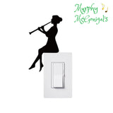 Oboe/Clarinet Player - Female - Vinyl Light Switch Wall Decal