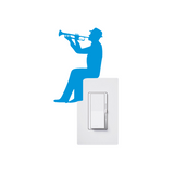 Trumpet Player Vinyl Light Switch Wall Sticker Decal