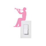 Trumpet Player Vinyl Light Switch Wall Sticker Decal
