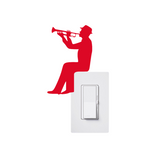 Trumpet Player Vinyl Light Switch Wall Sticker Decal