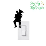 Tuba Player Vinyl Light Switch Wall Sticker
