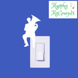 Tuba Player Vinyl Light Switch Wall Sticker