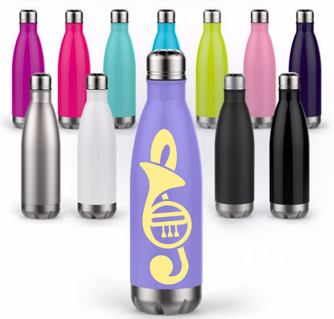 Stainless Steel Water Bottle with Your Choice of Music Decal