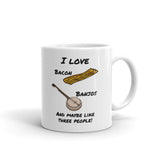 "I Love Bacon, Banjos and Maybe Like Three People" Mug