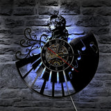 Mozart on the Piano - Vinyl Record Backlit Wall Clock