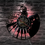 Mozart on the Piano - Vinyl Record Backlit Wall Clock