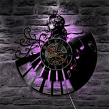 Mozart on the Piano - Vinyl Record Backlit Wall Clock