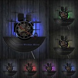 Drum Kit Vinyl Record Wall Clock with Optional LED Backlight and Personalization
