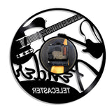 Fender Telecaster Vinyl Record Clock with Optional Backlighting