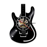 Vinyl Record Backlit Guitar Clock - Electric Guitar