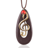 Wooden Treble Clef Necklace