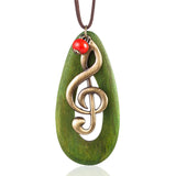 Wooden Treble Clef Necklace