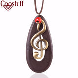 Wooden Treble Clef Necklace