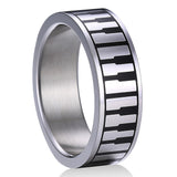 Piano Keyboard Pattern Fashion Ring - Stainless Steel
