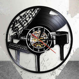 Grand Piano Vinyl Record Wall Clock with LED Backlight Option