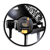 Grand Piano Vinyl Record Wall Clock with LED Backlight Option