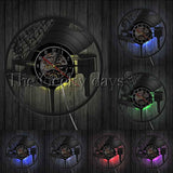 Grand Piano Vinyl Record Wall Clock with LED Backlight Option