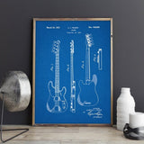 Fender Bass Guitar Patent Canvas Print