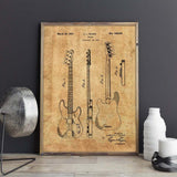 Fender Bass Guitar Patent Canvas Print