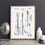 Fender Bass Guitar Patent Canvas Print