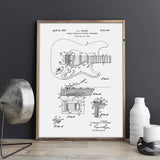 Fender Guitar Tremolo Patent Canvas Print