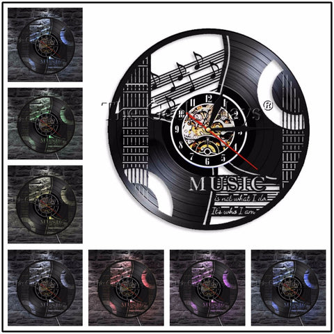 "Music is Who I Am" Vinyl Record Wall Clock