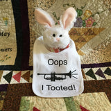 "Oops! I Tooted" Baby Bib with Velcro Closure