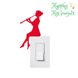Oboe/Clarinet Player - Female - Vinyl Light Switch Wall Decal