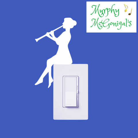Oboe/Clarinet Player - Female - Vinyl Light Switch Wall Decal