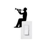 Trumpet Player Vinyl Light Switch Wall Sticker Decal