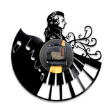 Mozart on the Piano - Vinyl Record Backlit Wall Clock