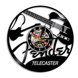 Fender Telecaster Vinyl Record Clock with Optional Backlighting