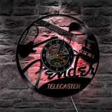 Fender Telecaster Vinyl Record Clock with Optional Backlighting