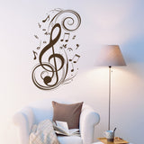 Fancy Treble Clef Wall Sticker Decal with Music Notes