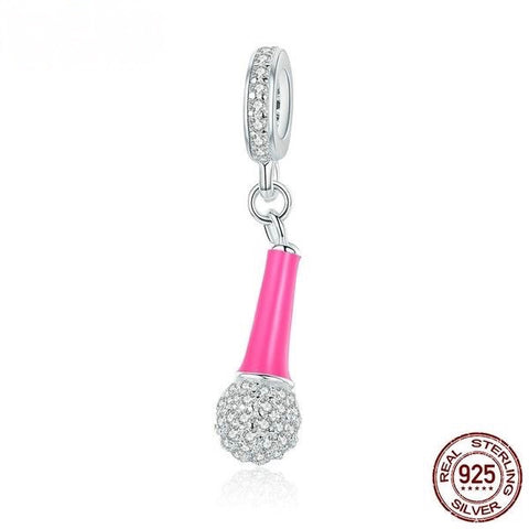.925 Sterling Silver Microphone Charm