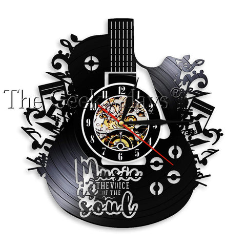 Vinyl Record Backlit Guitar Clocks - Rockin' or Mello - 6 More Designs!
