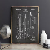 Fender Bass Guitar Patent Canvas Print
