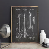 Fender Bass Guitar Patent Canvas Print